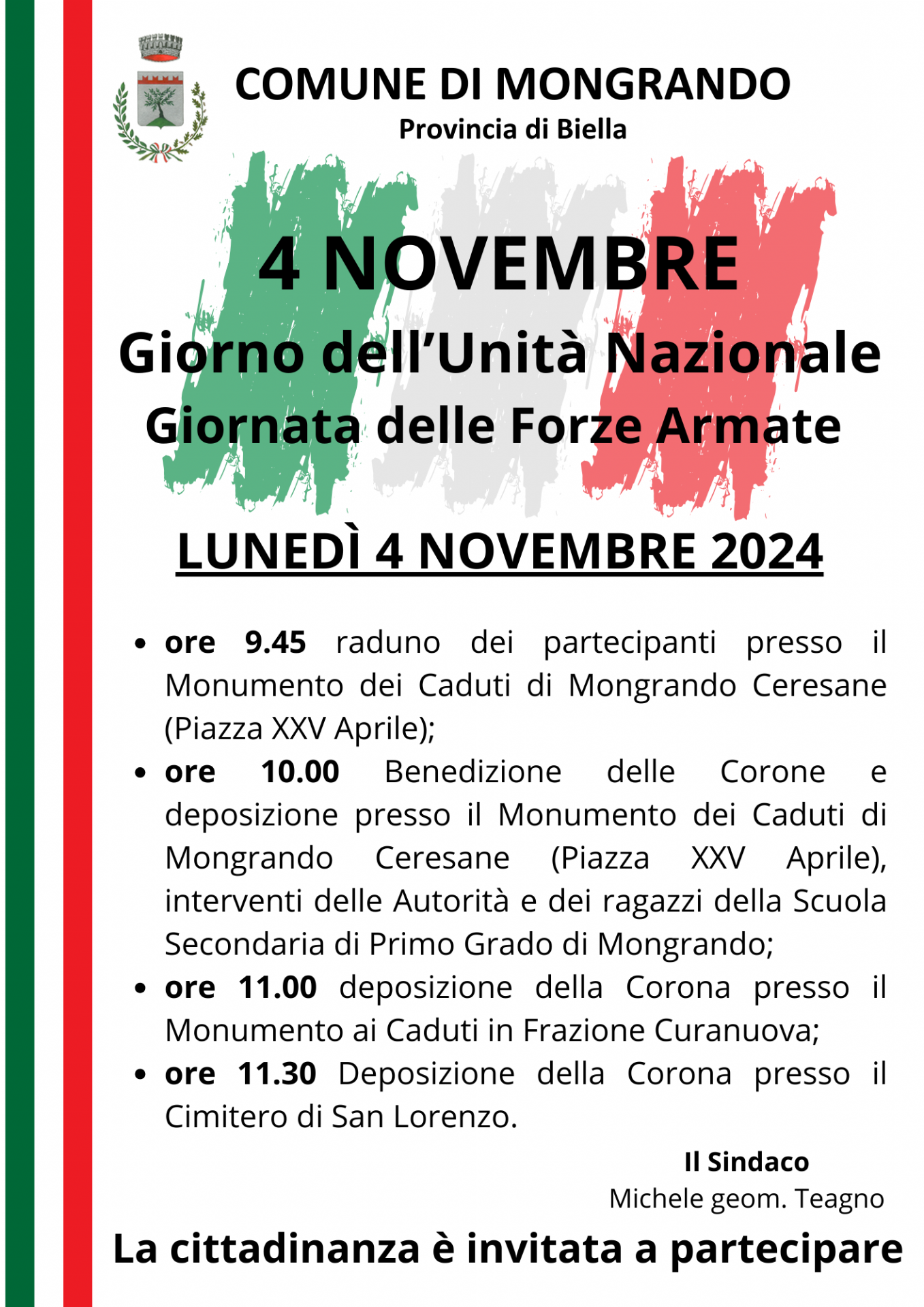Locandina con programma della manifestazione