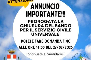 Avviso proroga scadenza