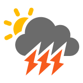 heavy thunderstorm and clear spells
