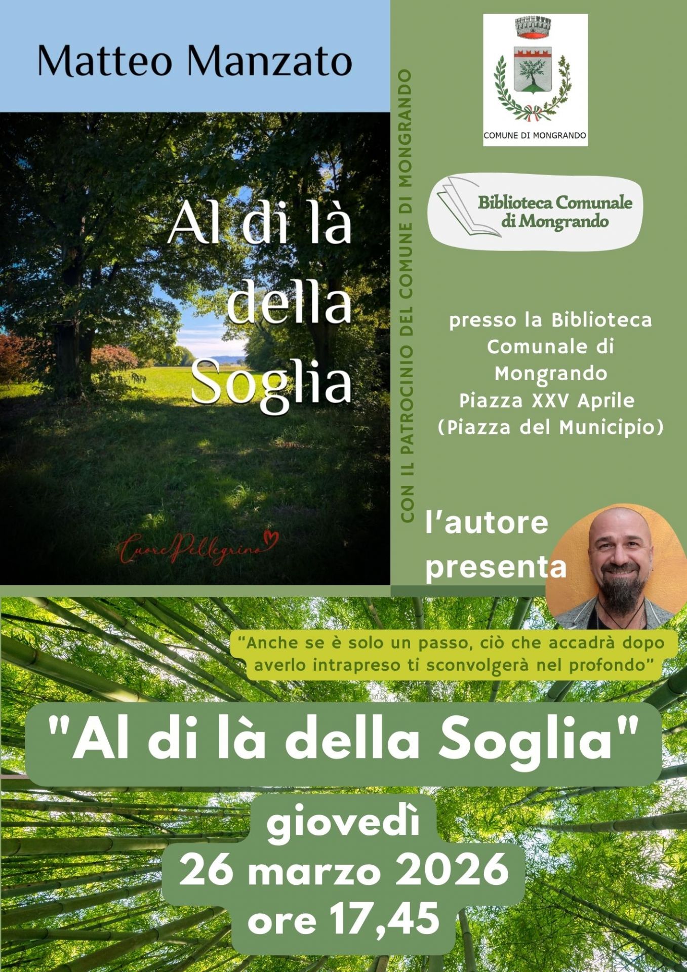 Locandina con indicazione di data e luogo della presentazione