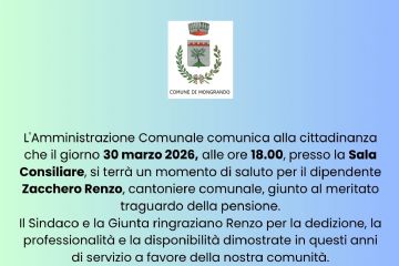 Locandina con lo stesso testo presente nell'articolo, accompagnato dall'immagine stilizzata di un allegro vecchietto che brinda.