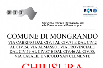 Comunicazione intervento e chiusura acqua - Lunedì 11/05/2026