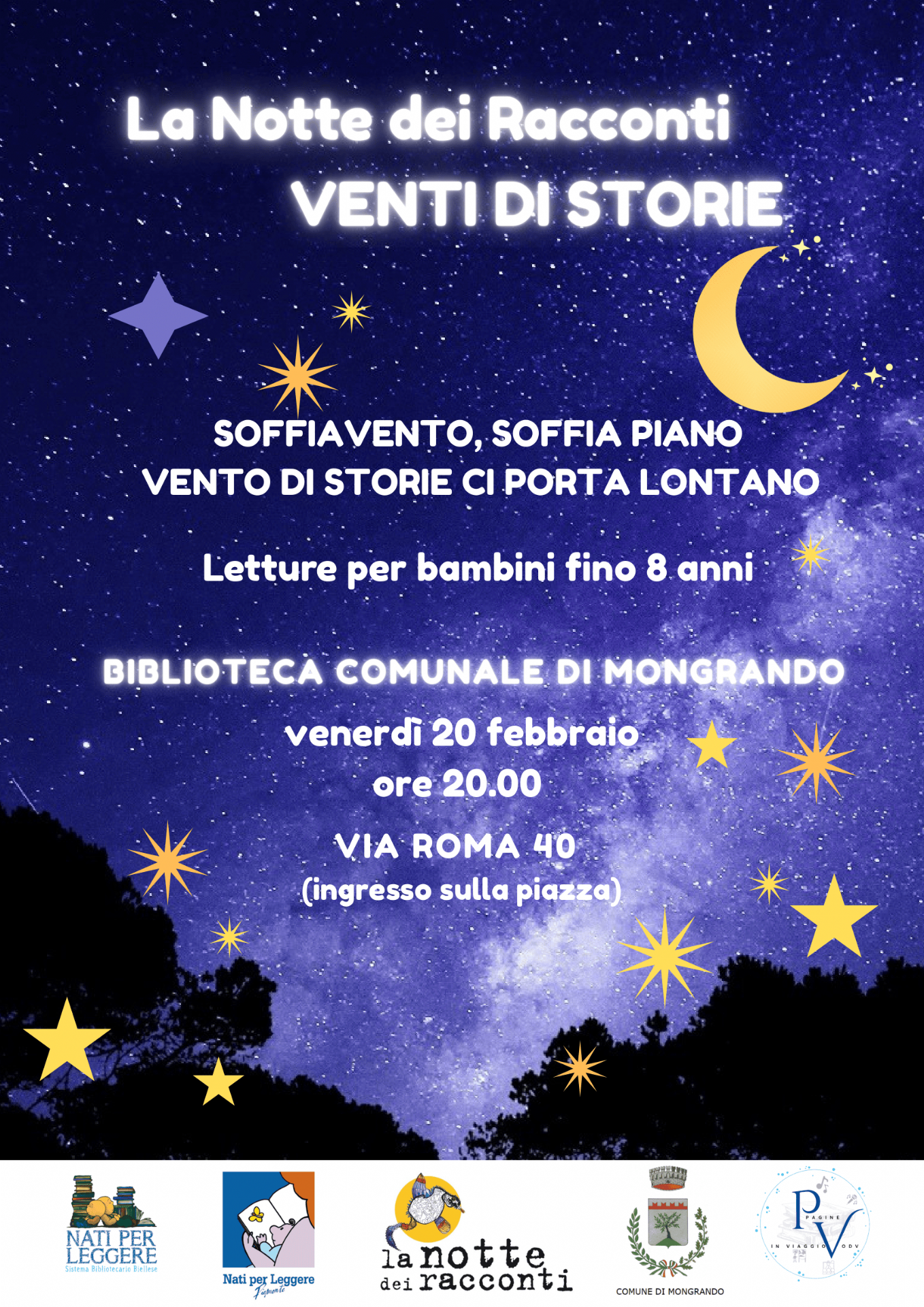 Locandina La Notte dei Racconti in Biblioteca 2026