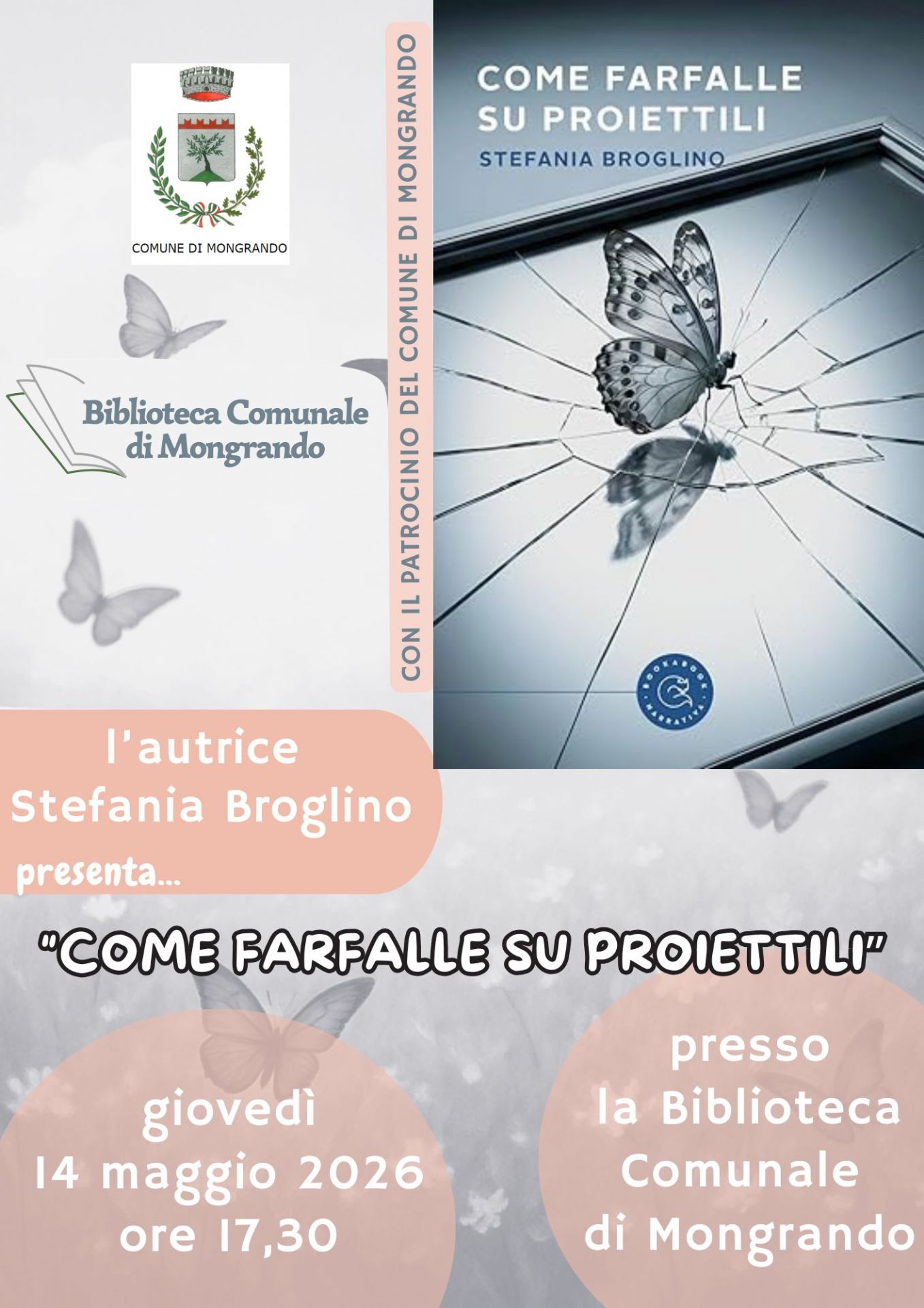 Locandina presentazione libro, stesse informazioni riportate nel testo dell'articolo