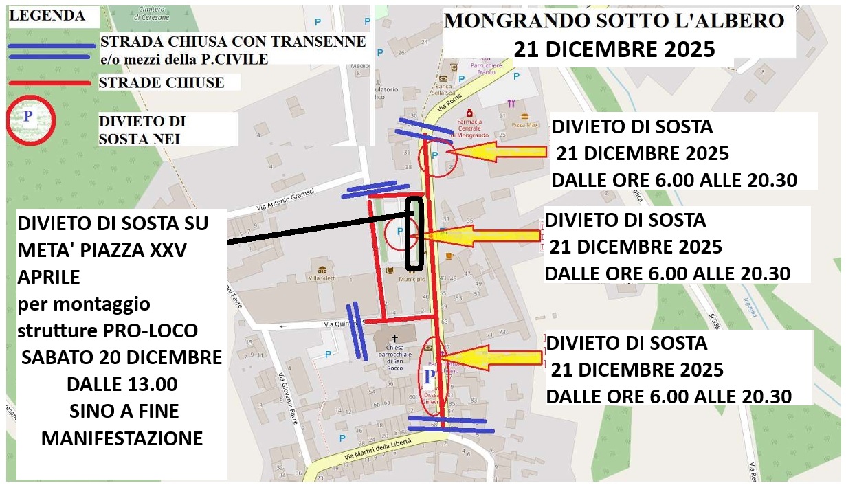 Chiusure e divieti 20 e 21 dicembre 2025